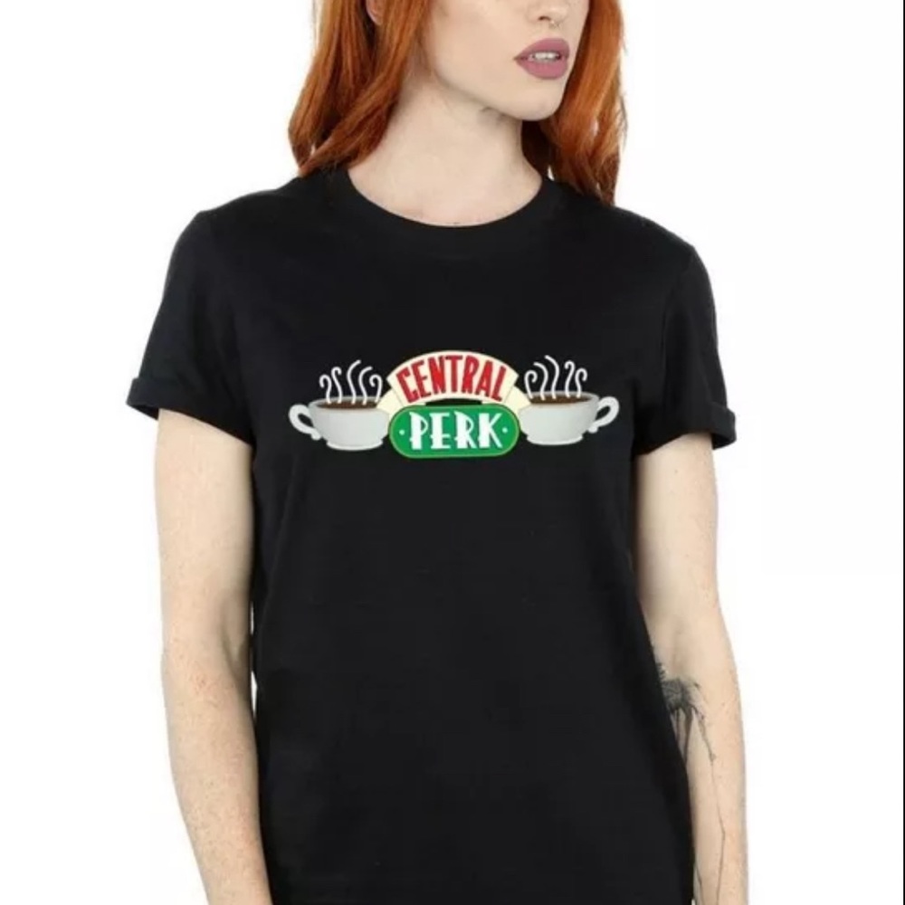 Vintage Style FRIENDS Central Perk Black Graphic Tee